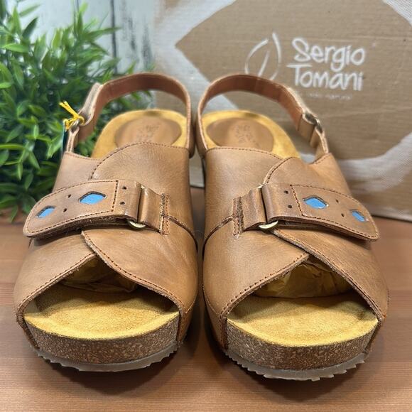 Sergio Tomani Pluma Leather Heeled Sandals Size 39 - Picture 6 of 12